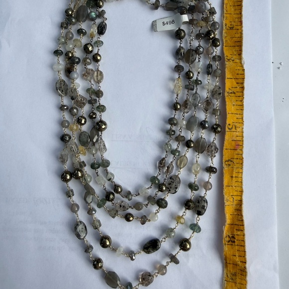 Elegant Multi-Semi Precious Gem Beaded Necklace - Picture 3 of 3
